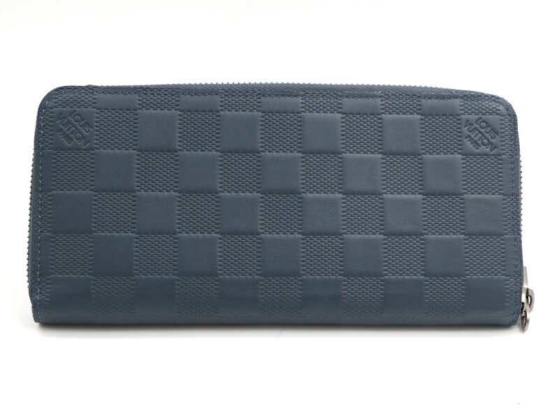 【 ルイヴィトン LOUIS VUITTON 】 長財布 N63549 ジッピーウォレット ヴェルティカル ダミエアンフィニ ネイビー 箱 メンズ 新着 02504-0 中古 送料無料