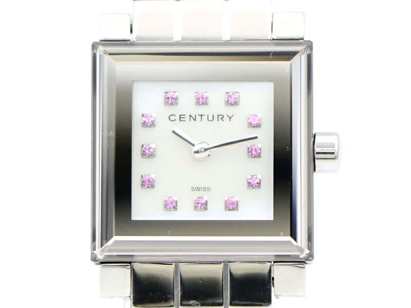 【 センチュリー CENTURY 】 腕時計 タイムジェム ピンクダイヤ インデックス12P スクエア SS クォーツ レディ－ス 箱 保 □新着 00272-..