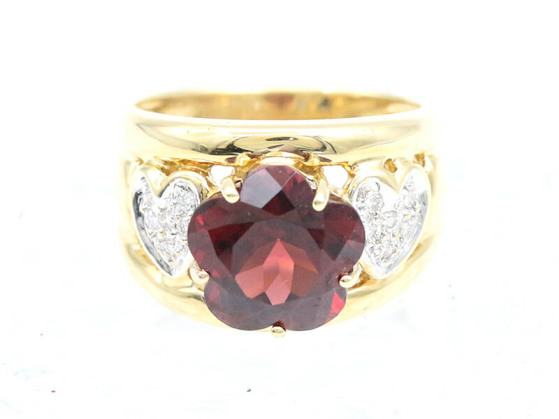 樂天商城 - 【 イエローゴールド K18YG 】 指輪 リング ガーネット 4.78ct ダイヤ 0.10ct 7.8g 11号 PV刻印 レディース ☆新着 02596-0 中古 送料無料
