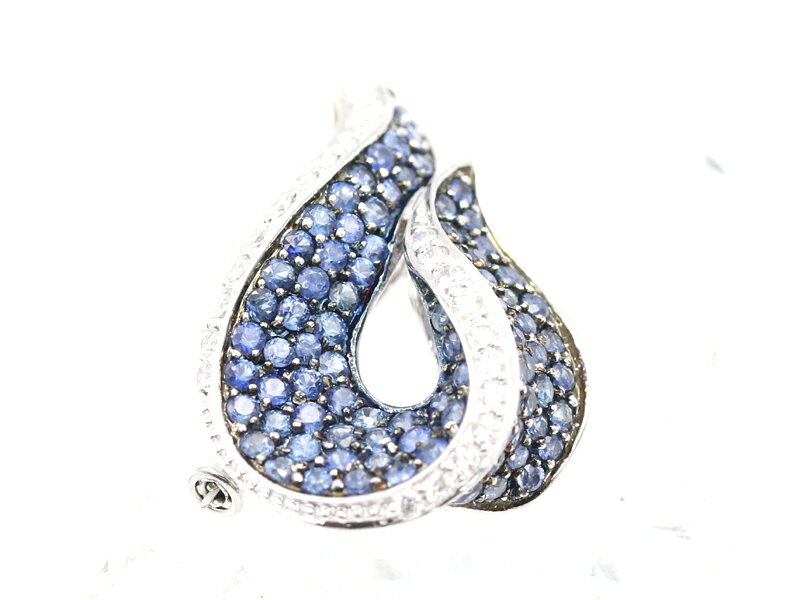 樂天商城 - 【 ホワイトゴールド K18WG 】 ペンダントトップ ブローチ サファイア 2.45ct ダイヤモンド 0.33ct 7.7g レディース ☆新着 70026-1 中古 送料無料