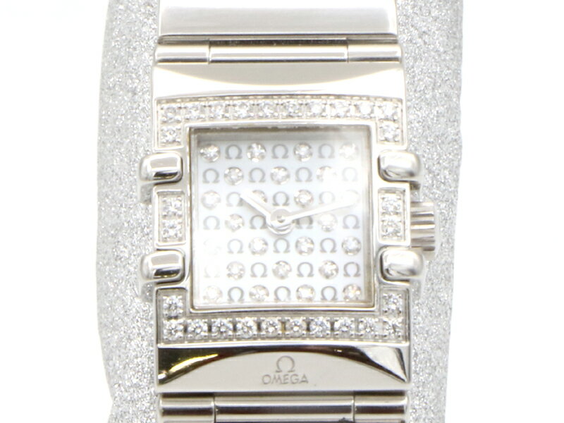 CARTIER - 【 オメガ OMEGA 】 腕時計 1539.77.00 コンステレーション カレ クアドラ ミニ SS ダイヤ シェル クォ―ツ レディース □新着 76038-3 中古 送料無料