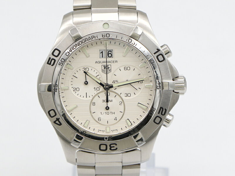 【 タグホイヤー TAG HEUER 】腕時計 CAF101F アクアレーサー クロノグラフ SS クォーツ デイト メンズ 箱 保 新着 70214-4 中古品 送料無料
