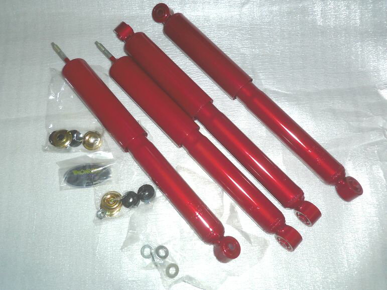 Shock Absorber - 1台のみ限定特価！送料無料！最高峰モンローショック「サムライ」　スズキジムニーJB23W　40ミリ〜2インチリフトアップ車用1台分ロングブレーキホース不要タイプ！オリジナルのピンク仕様！