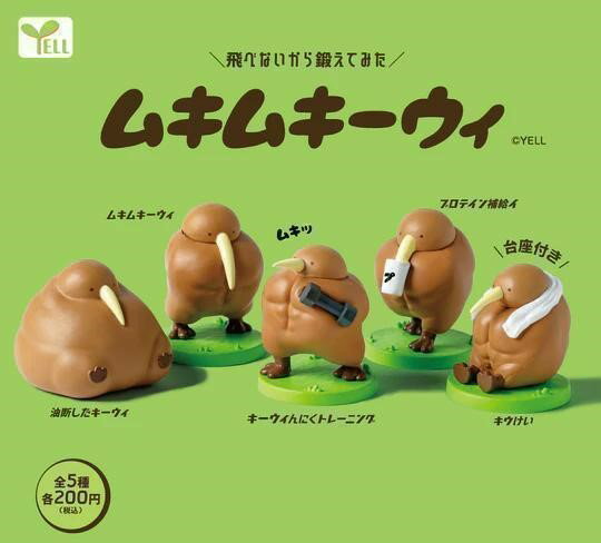 飛べないから鍛えてみた ムキムキーウィ　全5種セット　カプセルトイ　フィギュア【在庫品】B-63