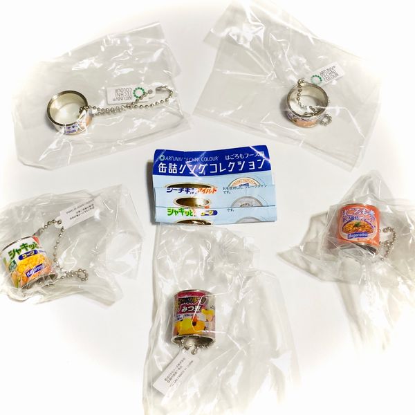 アートユニブテクニカラー 缶詰リングコレクション ＜はごろもフーズ編＞　5種セット(レア無し)　指輪 キーホルダー 缶詰め ツナ缶 ファッション リング【在庫品】B-65