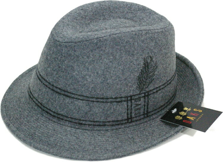 DAKS(ダックス)ステッチ柄ウール中折れ帽(ハット)　メンズ　レディース　[グレー]　[56cm/58cm/60cm]
