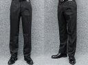 春夏物 ノータック「すっきり」スラックス 黒 無地 ウォッシャブル ビジネスパンツ 76cm-94cm OS7350-1