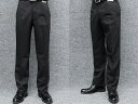 「大寸」 春夏物 ノータック「すっきり」スラックス 黒 無地 ウォッシャブル ビジネスパンツ 97cm-130cm