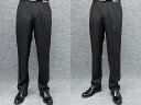 「大寸」 春夏物 2タック「美脚」スラックス 黒 無地 ウォッシャブル ビジネスパンツ 97cm-130cm