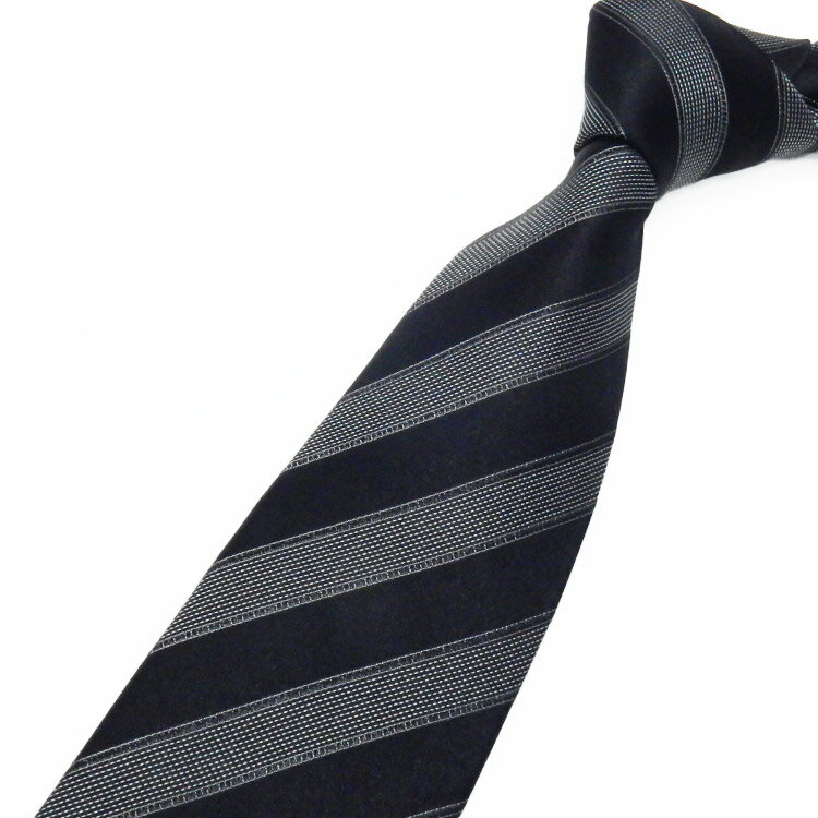 ◇ENRICO COVERI◇イタリア製ネクタイ◇黒系◇ストライプ◇シルク 100％◇メール便可 ネクタイ ブランド　エンリココベリ　ENC28