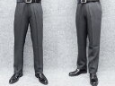 ウールタッチ素材 ノータック「すっきり」スラックス 炭黒/バーズアイ 秋冬物 ストレッチ ビジネスパンツ W76~97cm OS3932-1