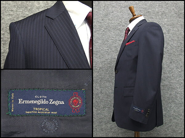 特売セールの春夏物 激安 紺縞 礼服 Ermenegildo 愛西市 Zegna フォーマル スーツ スーツ セットアップ ゼニア ロゴ入り裏地 Toropical使用 Toropical使用 ベーシック2bスーツ Ab体 Bb体 紺縞 ロゴ入り裏地 Ermenegildo Zegna メンズ スーツ Ezr57 背広屋石k 店