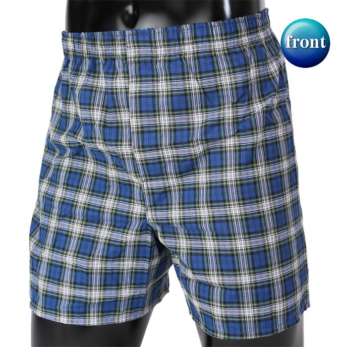 [Hanes]ヘインズ　2枚組　トランクス　先染めチェック　メール便可　hanes-p03