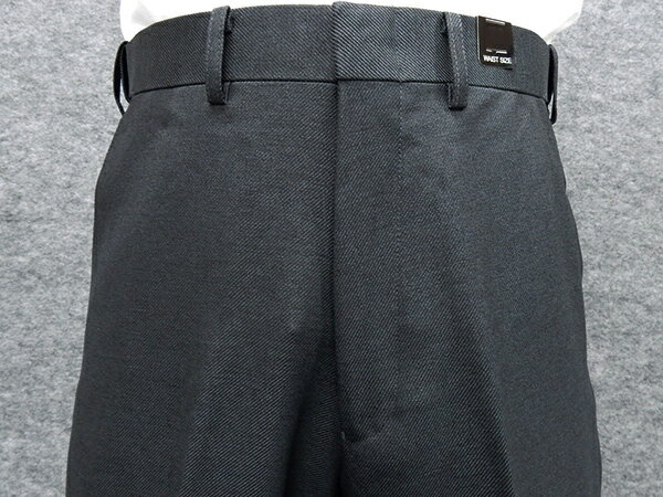 ★すっきりノータック　のびのび素材+ウエスト　スラックス　秋冬春　濃グレー　無地　ウォッシャブル　ビジネスパンツ　76cm-105cm　os3728-3