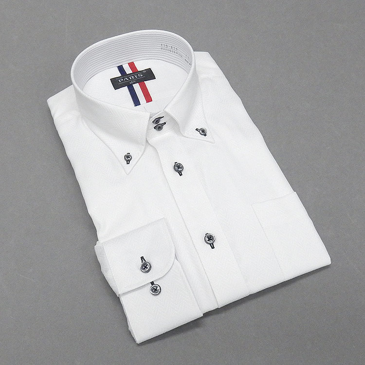 PARIS 16e（パリス16ク）『ワイシャツ メンズ 長袖 形態安定 ボタンダウン』