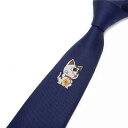 日本製ネクタイ 招き猫ワンポイント 紺 洗濯機OK 甲州織 メール便OK NAP14-NV