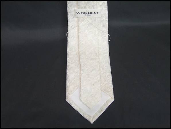 ▼フレスコタイ▼白系生成り▼シルク100%▼日本製▼結婚式▼菱花▼フォーマルネクタイ▼メール便可