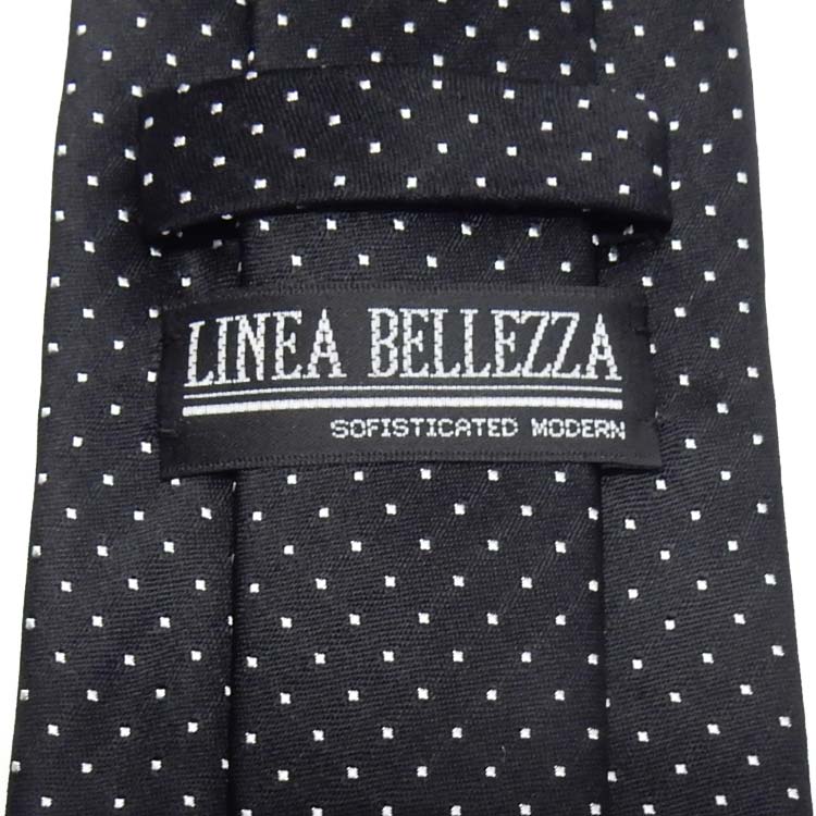 ▼シルクネクタイ　ポケットチーフ付▼黒/ピンドット▼シルク100%▼日本製▼結婚式▼フォーマルネクタイ▼大剣幅8.5cm▼メール便可　PTD-BK