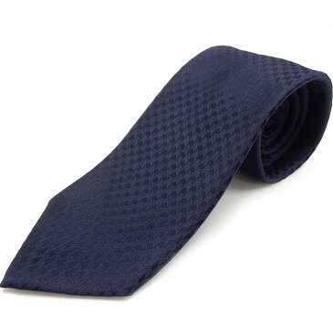 京都西陣織 ロングタイプ 紺経(こんだて) ネクタイ シルク100% 濃紺/千鳥格子 メール便OK NJ-NV04-Long