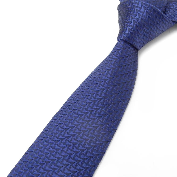 京都西陣織　ネクタイ　シルク100％　青系/地紋柄（飛翔）　メール便OK　NJ-JM01