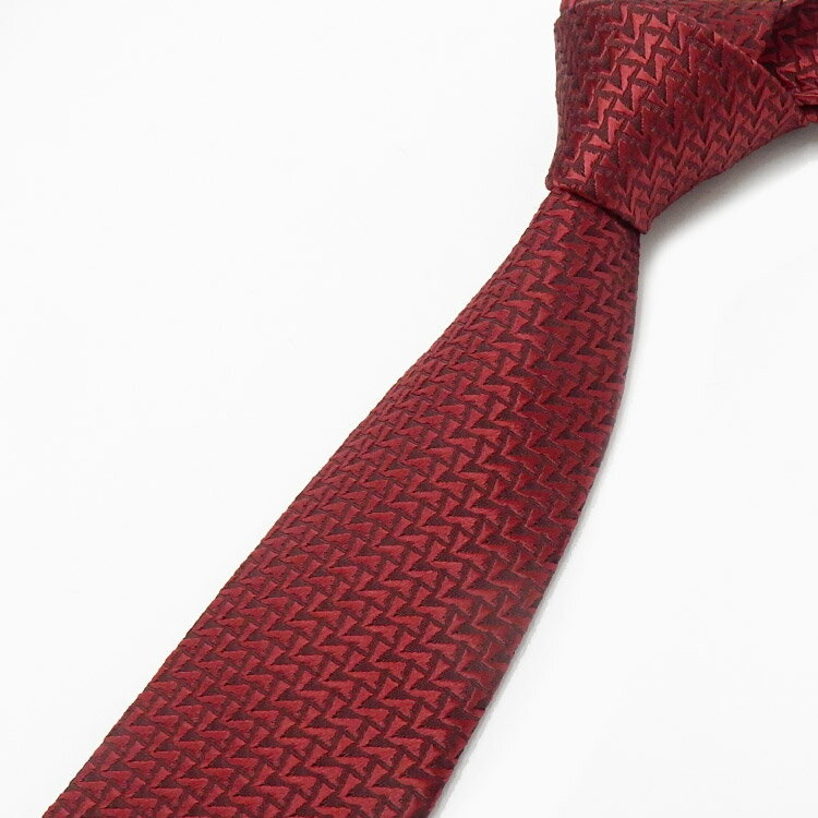 京都西陣織　ネクタイ　シルク100％　赤ワイン系/地紋柄（飛翔）　メール便OK　NJ-JM04