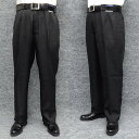 「大寸」 秋冬物 ノータック「美脚」スラックス 黒 無地 ウォッシャブル ビジネスパンツ 97cm-120cm os9550-1