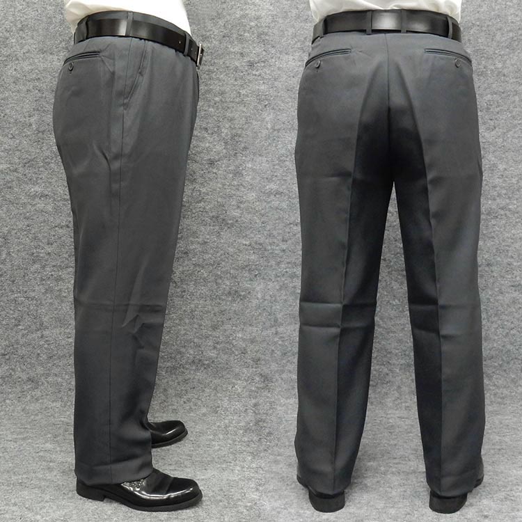 「大寸」　秋冬物　ノータック「美脚」スラックス　中グレー　無地　ウォッシャブル　ビジネスパンツ　97cm-120cm　os9550-3