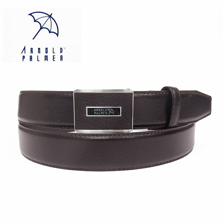 〓Arnold Palmer/アーノルドパーマー〓メンズ牛革ベルト ◆チョコ茶 フィットバックル ロングタイプ 130cm対応 巾35mm 送料無料 AP3908-BR