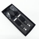 〓Y型2wayサスペンダー〓本革使用 日本製◆黒 30mm 革足&クリップ susp-6565801-BK