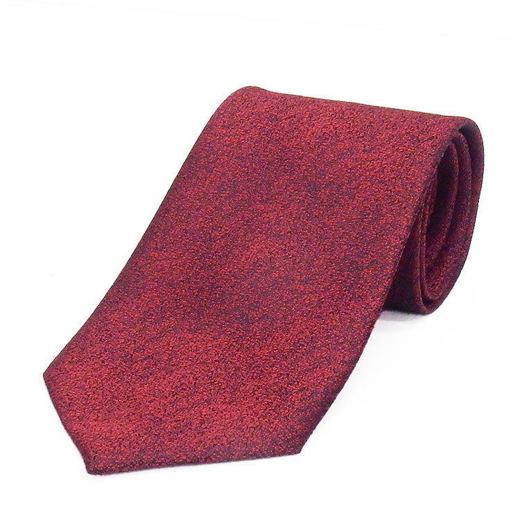 日本製　ネクタイ　甲州織　赤ワイン系/メランジ調：砂子織　帝人 テトロン糸使用　洗濯機OK　メール便..