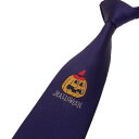 日本製ネクタイ ハロウィン 紫紺/胸ポイント 甲州織 洗濯機OK メール便OK EVT09-PP