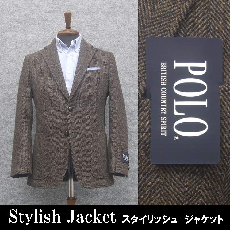 英国生地 Harris Tweed ハリスツイード スタイリッシュジャケット 茶系/杉綾 YA体 A体 兼用 秋冬物 ht3005-58