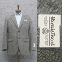 英国生地 Harris Tweed ハリスツイード ベーシックジャケット AB体 BB体 グレー系ヘリンボーン シングル2釦 秋冬物 HT22208-15