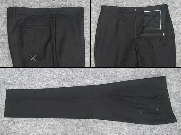 Super100's　パーティスーツ　スタイリッシュ2釦　通年物　フォーマル　黒　ペイズリー　ゲストスーツ　AB5　MN3201