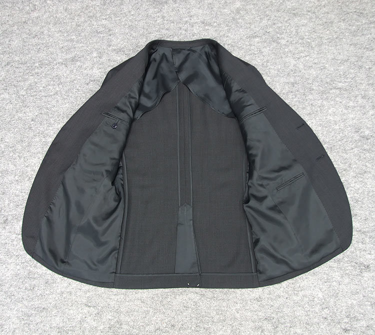 通年物 スタイリッシュ3ピーススーツ グレー/バーズアイ[AB体][BB体] J18006