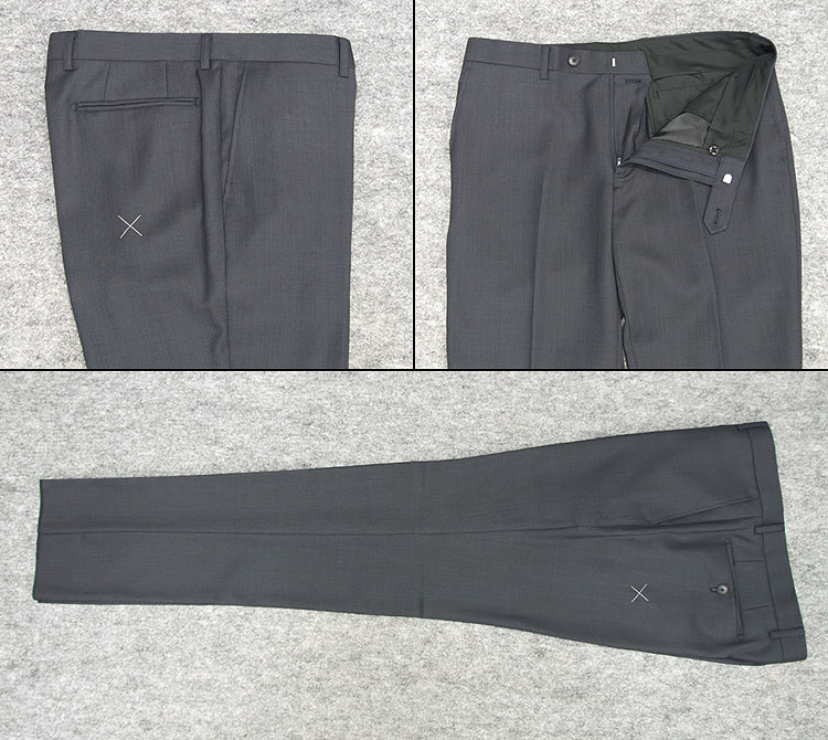 通年物 スタイリッシュ3ピーススーツ グレー/バーズアイ[AB体][BB体] J18006