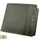 〓BEVERLY HILLS POLO CLUB〓 二つ折り財布/中ベラ付◆牛革◆グリーン系◇ ポスト投函便可 61B403-50