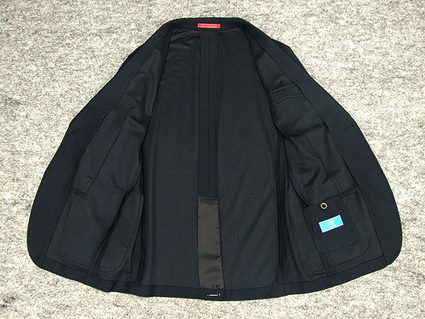 春夏物 ストレッチニットジャケット 紺/ハニカムメッシュ シングル2釦 SEJ95130-13