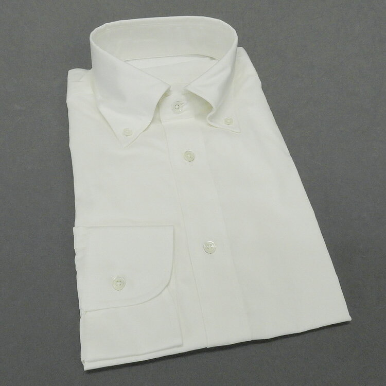 ワイシャツ日本製白綿100%無地ボ...