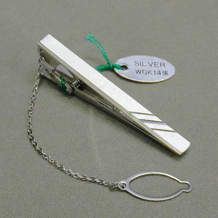 ☆訳あり ◆礼装◆ネクタイピン/タイバー◆チェーン付 シルバー メール便可 acc-tb02