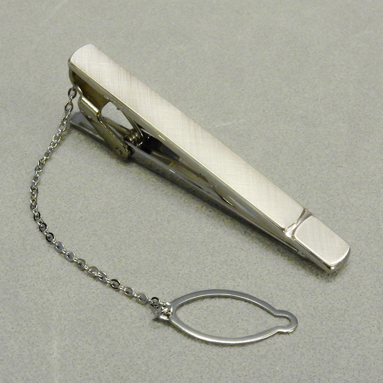☆訳あり ◆礼装◆ネクタイピン/タイバー◆チェーン付 シルバー メール便可 acc-tb03
