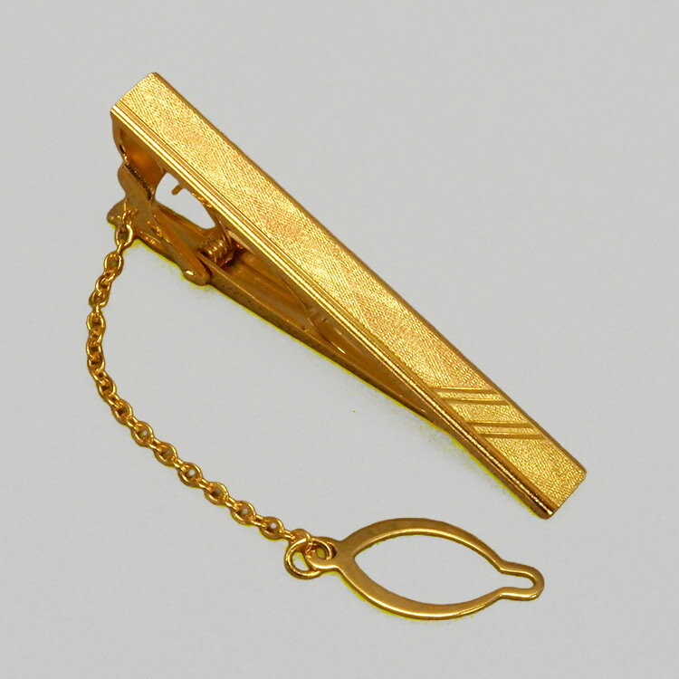 ☆訳あり ◆礼装◆ネクタイピン/タイバー◆チェーン付 ゴールド メール便可 acc-tb08