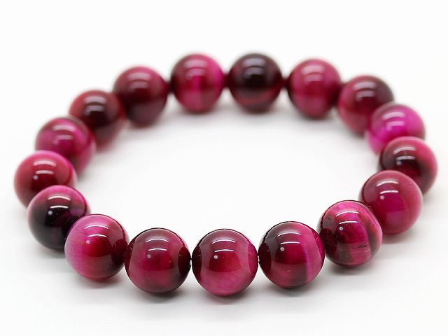 ピンクタイガーアイ 12mm 数珠 ブレスレット 金運・仕事運・財運 メンズ