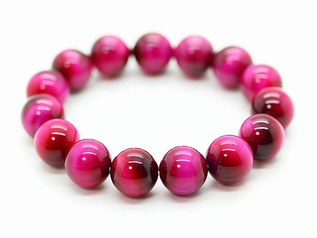 ピンクタイガーアイ 14mm 数珠 ブレスレット 金運 仕事運 財運 メンズ