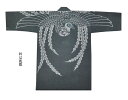 祭【刺子織袢纏 鳳凰(ネズ)】[ほうおう ホウオウ さしこ サシコ 半纏 ハッピ 法被 イベント よさこい お揃い 和太鼓 御神輿 おみこし お祭り衣装 大売出...