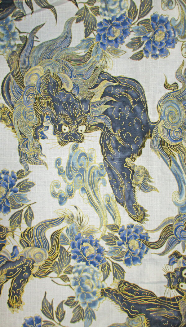 鯉口シャツ 大唐獅子(白系) 中(M)/大(L)/特大(2L)[からじし カラジシ 飲食店 海鮮料理 焼き鳥 炉端焼き 呑み屋 日本料理 和食 居酒屋 ユニホーム お祭り用品 祭用品 祭り 和柄 和柄シャツ 肉襦袢 鯉口 こいくち 男性 メンズ 女性 レディ—ス 七分袖 イベント 御祭禮]