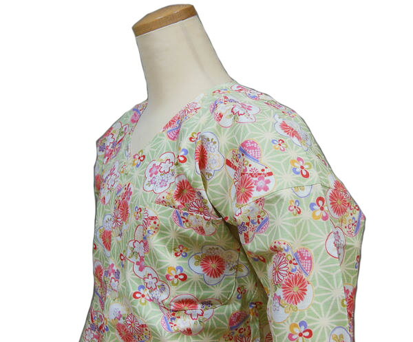 鯉口シャツ 子供用 1号-7号 020[お祭り 祭 お祭り用品 お祭り衣装 オリジナル シャツ カワイイ柄 和柄 和柄シャツ 肉襦袢 鯉口 こいくち お祭り衣裳 キッズ ジュニア 男の子 女の子 七分袖 ユニフォーム イベント 幼稚園 保育園 お遊戯会 和太鼓]