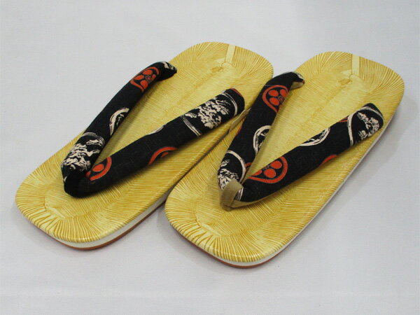 【アメ底クッション雪駄】松＆梅鉢鼻緒(黒系) Lサイズ せった セッタ[初詣 うめ ウメ 雪駄 男性 作務衣..