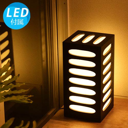 【LED電球付】ゲンジ 照明 アジアン アジアン照明 間接照明 おしゃれ led フロアライト スタンド フロアスタンド ランプ インテリア 癒し 和モダン レトロ 送料無料 バリ リビング 北欧 和風 和室 寝室 玄関 6畳 8畳 プレゼント 引っ越し祝い 40cm 木製 床置き リモコン 黒のサムネイル
