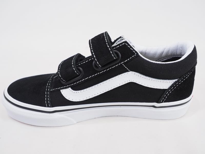 VANS OLD SKOOL V KIDS BLACK/TRUE WHITE バンズ オールドスクール シューズ スニ...